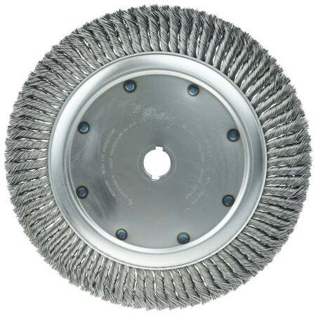 Weiler 14" High Density Knot Wire Wheel, .020" Steel Fill, 1-1/4" 8339
